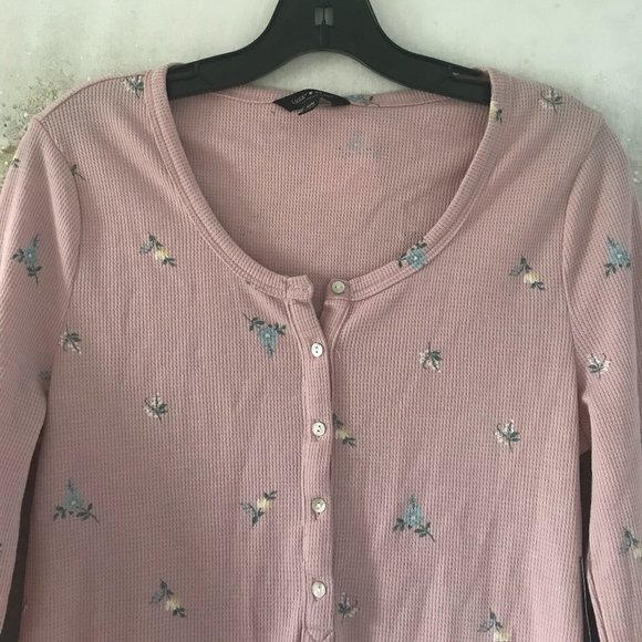 Lucky Brand Pink Floral Henley (NWT) - Picture 2 of 14